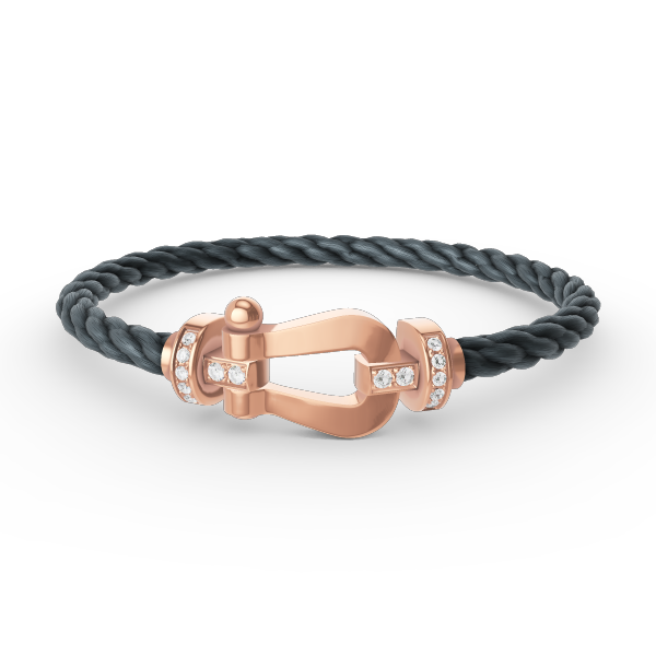 [Plus&Max]FORCE LARGE HORSESHOE HALF DIAMOND BRACELET ROSE GOLD