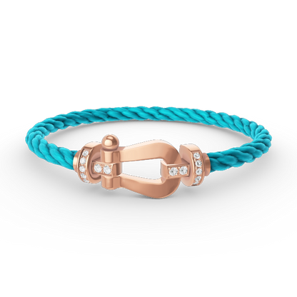 [Plus&Max]FORCE LARGE HORSESHOE HALF DIAMOND BRACELET ROSE GOLD