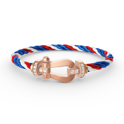 [Plus&Max]FORCE LARGE HORSESHOE HALF DIAMOND BRACELET ROSE GOLD