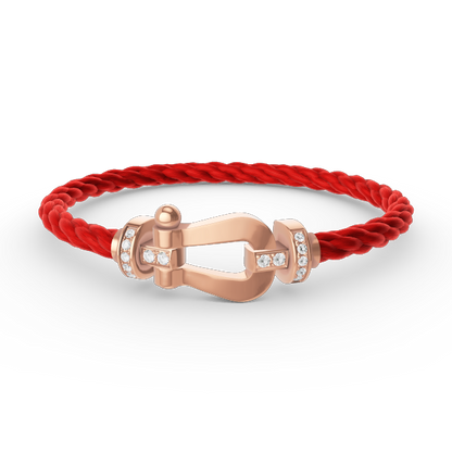 [Plus&Max]FORCE LARGE HORSESHOE HALF DIAMOND BRACELET ROSE GOLD
