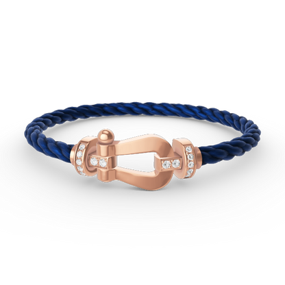 [Plus&Max]FORCE LARGE HORSESHOE HALF DIAMOND BRACELET ROSE GOLD