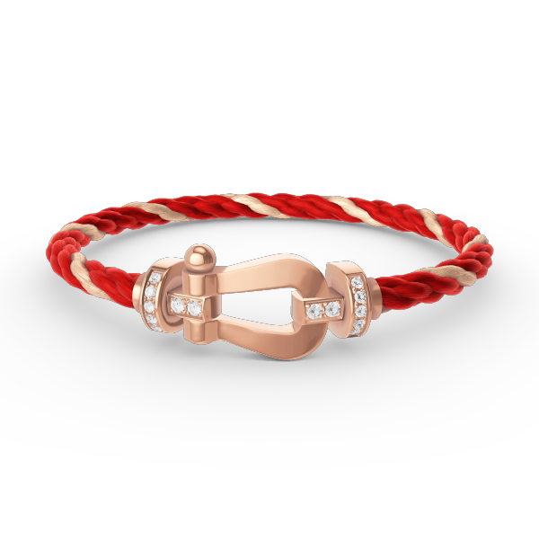 [Plus&Max]FORCE LARGE HORSESHOE HALF DIAMOND BRACELET ROSE GOLD