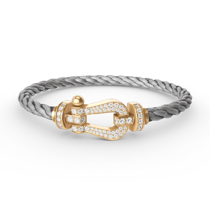 [Plus&Max]FORCE LARGE HORSESHOE FULL DIAMOND BRACELET GOLD