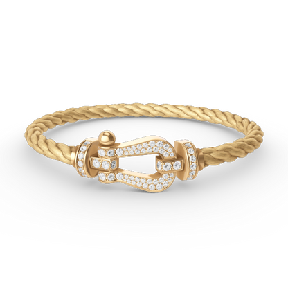 [Plus&Max]FORCE LARGE HORSESHOE FULL DIAMOND BRACELET GOLD