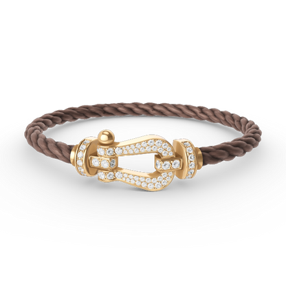 [Plus&Max]FORCE LARGE HORSESHOE FULL DIAMOND BRACELET GOLD