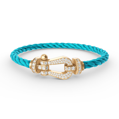 [Plus&Max]FORCE LARGE HORSESHOE FULL DIAMOND BRACELET GOLD
