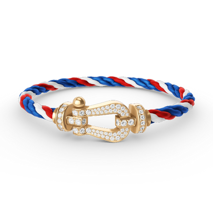 [Plus&Max]FORCE LARGE HORSESHOE FULL DIAMOND BRACELET GOLD
