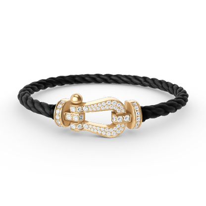 [Plus&Max]FORCE LARGE HORSESHOE FULL DIAMOND BRACELET GOLD
