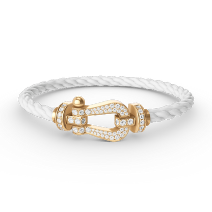 [Plus&Max]FORCE LARGE HORSESHOE FULL DIAMOND BRACELET GOLD
