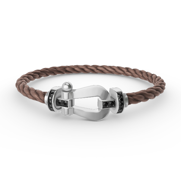 [Plus&Max]FORCE LARGE HORSESHOE BLACK DIAMOND BRACELET SILVER