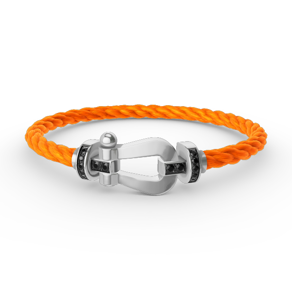 [Plus&Max]FORCE LARGE HORSESHOE BLACK DIAMOND BRACELET SILVER