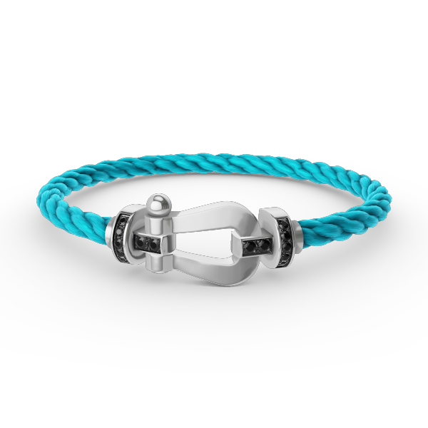 [Plus&Max]FORCE LARGE HORSESHOE BLACK DIAMOND BRACELET SILVER