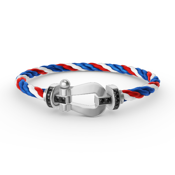 [Plus&Max]FORCE LARGE HORSESHOE BLACK DIAMOND BRACELET SILVER