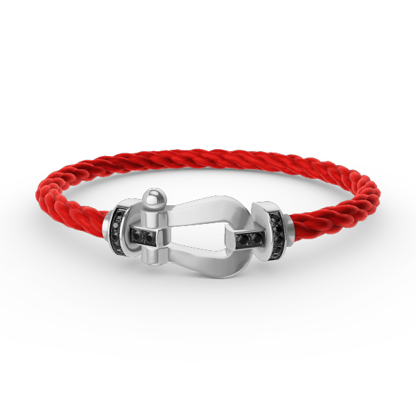 [Plus&Max]FORCE LARGE HORSESHOE BLACK DIAMOND BRACELET SILVER