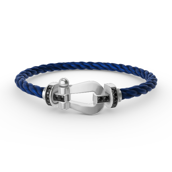 [Plus&Max]FORCE LARGE HORSESHOE BLACK DIAMOND BRACELET SILVER