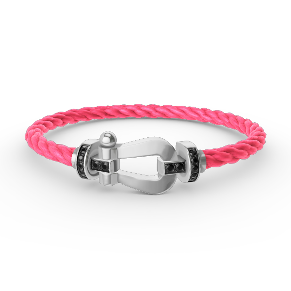 [Plus&Max]FORCE LARGE HORSESHOE BLACK DIAMOND BRACELET SILVER