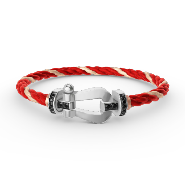 [Plus&Max]FORCE LARGE HORSESHOE BLACK DIAMOND BRACELET SILVER