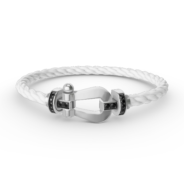 [Plus&Max]FORCE LARGE HORSESHOE BLACK DIAMOND BRACELET SILVER