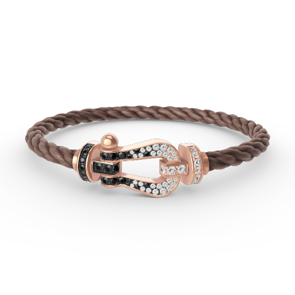 [Plus&Max]FORCE LARGE HORSESHOE BLACK WHITE DIAMOND BRACELET ROSE GOLD