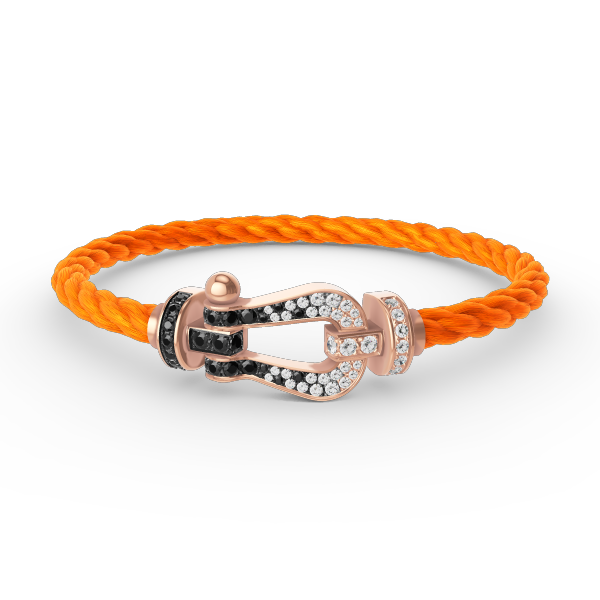 [Plus&Max]FORCE LARGE HORSESHOE BLACK WHITE DIAMOND BRACELET ROSE GOLD