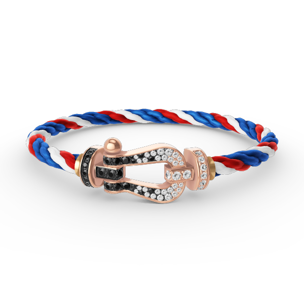 [Plus&Max]FORCE LARGE HORSESHOE BLACK WHITE DIAMOND BRACELET ROSE GOLD
