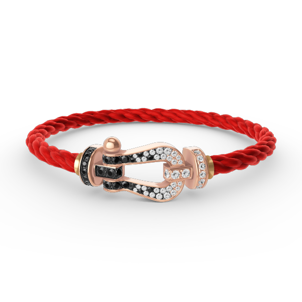 [Plus&Max]FORCE LARGE HORSESHOE BLACK WHITE DIAMOND BRACELET ROSE GOLD