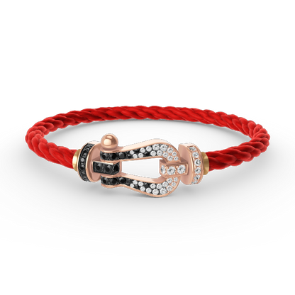 [Plus&Max]FORCE LARGE HORSESHOE BLACK WHITE DIAMOND BRACELET ROSE GOLD