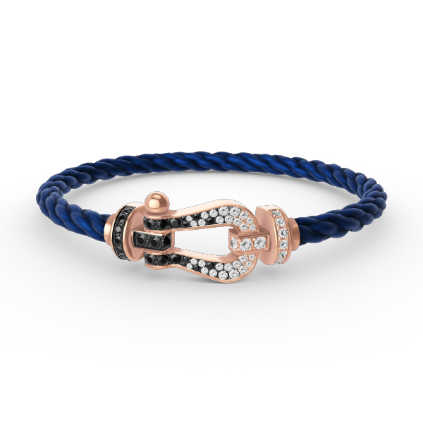 [Plus&Max]FORCE LARGE HORSESHOE BLACK WHITE DIAMOND BRACELET ROSE GOLD