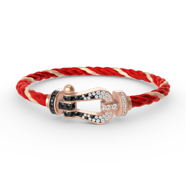 [Plus&Max]FORCE LARGE HORSESHOE BLACK WHITE DIAMOND BRACELET ROSE GOLD