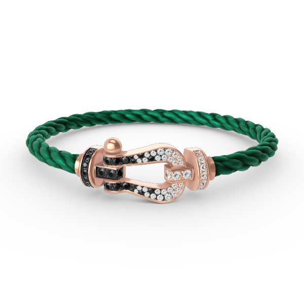 [Plus&Max]FORCE LARGE HORSESHOE BLACK WHITE DIAMOND BRACELET ROSE GOLD