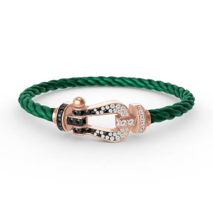[Plus&Max]FORCE LARGE HORSESHOE BLACK WHITE DIAMOND BRACELET ROSE GOLD