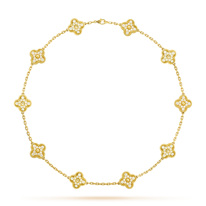 [Plus&Max]CLOVER 10 MOTIFS DIAMOND NECKLACE