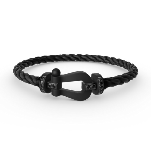 [Plus&Max]FORCE LARGE SERIES HORSESHOE BLACK SAMURAI BRACELET