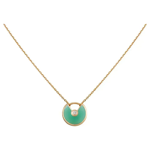 [Plus&Max]AMULETTE GOLD MALACHITE NECKLACE