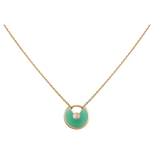 [Plus&Max]AMULETTE GOLD MALACHITE NECKLACE