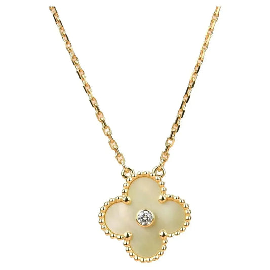 [Plus&Max]CLOVER 15MM DIAMOND GOLD MOTHER OF PEARL NECKLACE