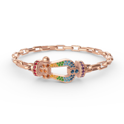 [Plus&Max]FORCE LARGE HORSESHOE CLASP  METAL BRACELET
