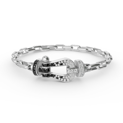 [Plus&Max]FORCE LARGE HORSESHOE CLASP  METAL BRACELET