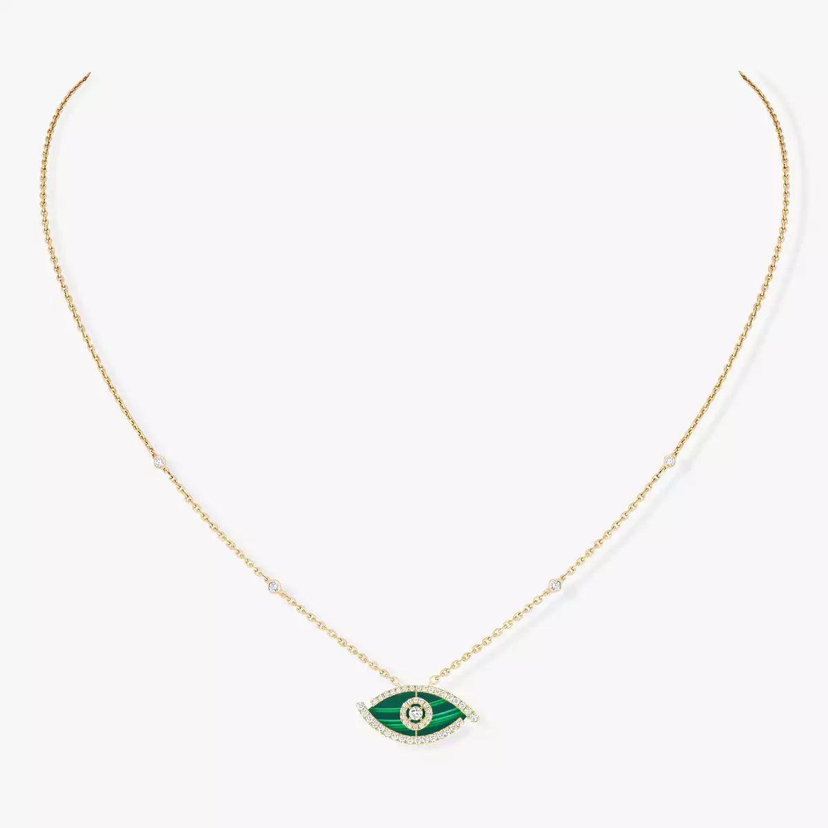 [Plus&Max]Lucky Eye Diamond Necklace in Rose Gold and Turquoise