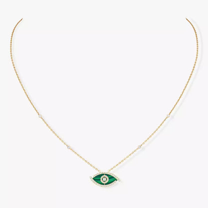[Plus&Max]Lucky Eye Diamond Necklace in Rose Gold and Turquoise