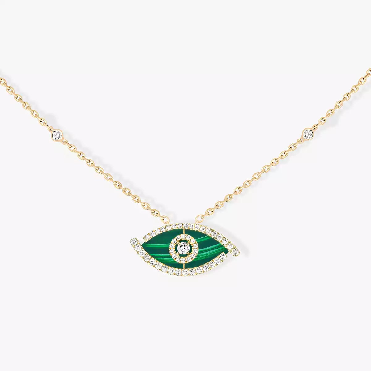 [Plus&Max]Lucky Eye Diamond Necklace in Rose Gold and Turquoise