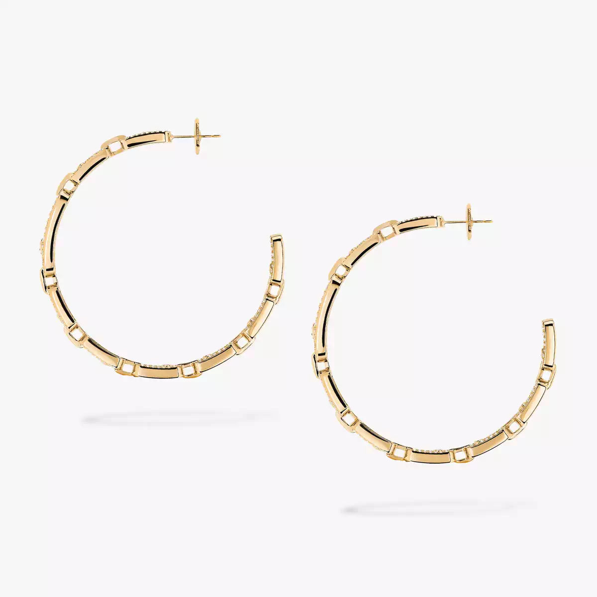 [Plus&Max]Move Link Diamond Hoop Earrings