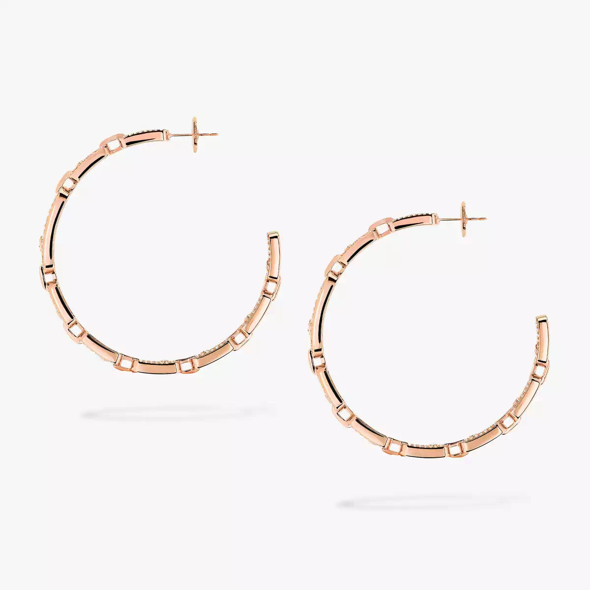 [Plus&Max]Move Link Diamond Hoop Earrings