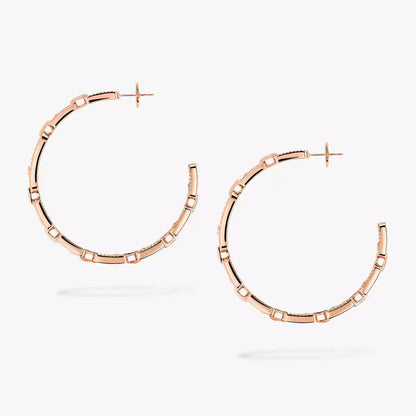 [Plus&Max]Move Link Diamond Hoop Earrings
