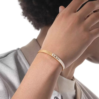 [Plus&Max]Move Noa Ciselé half pavé bangle