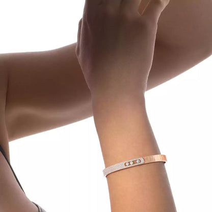 [Plus&Max]Move Noa Ciselé half pavé bangle