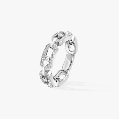 [Plus&Max]Move Link Pave_-Set Diamond Ring in Gold