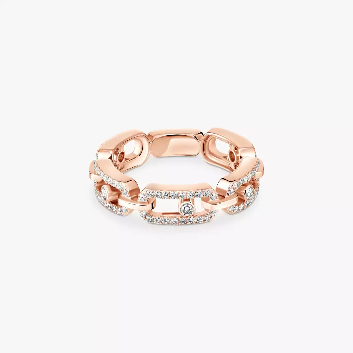 [Plus&Max]Move Link Pave_-Set Diamond Ring in Gold