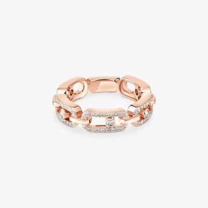 [Plus&Max]Move Link Pave_-Set Diamond Ring in Gold
