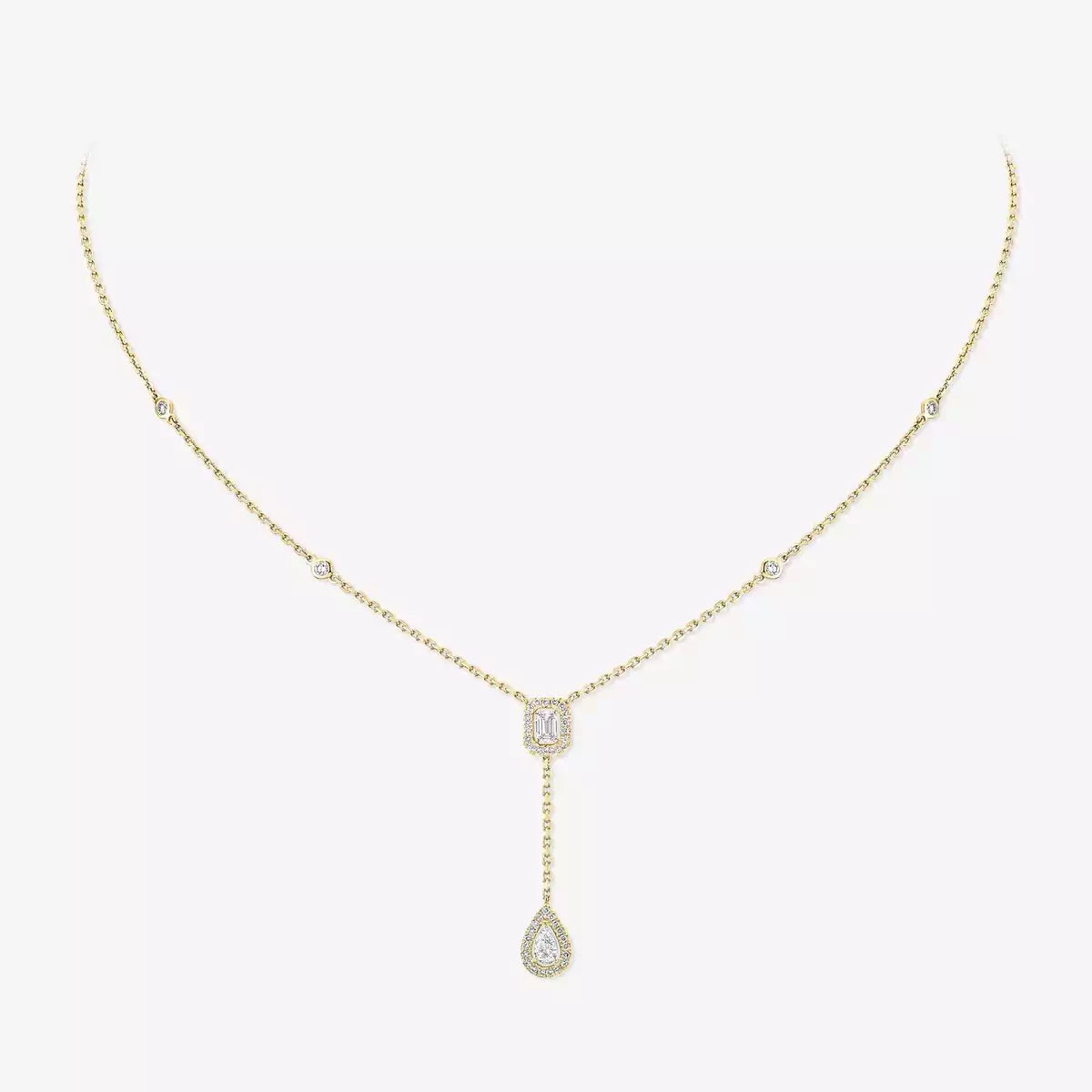 [Plus&Max]Gold Diamond Tie Necklace